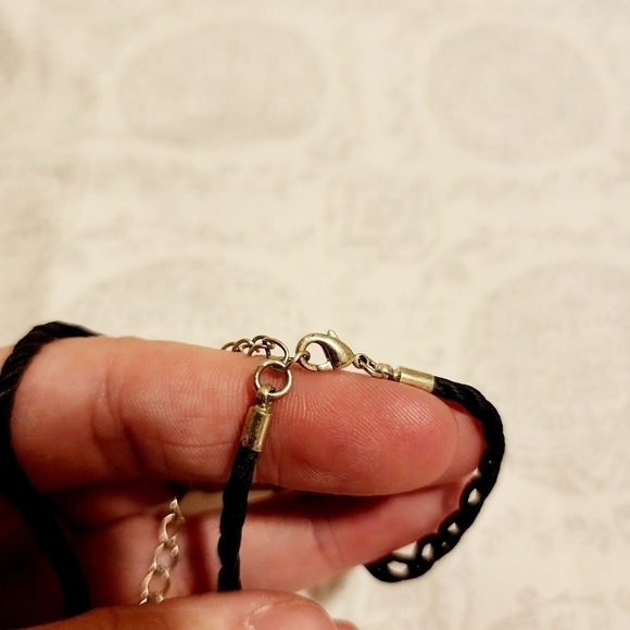 Seven Natural Stone Pendant Necklace on Black Rope Lobster Claw Clasp Quarts EUC - Picture 10 of 10